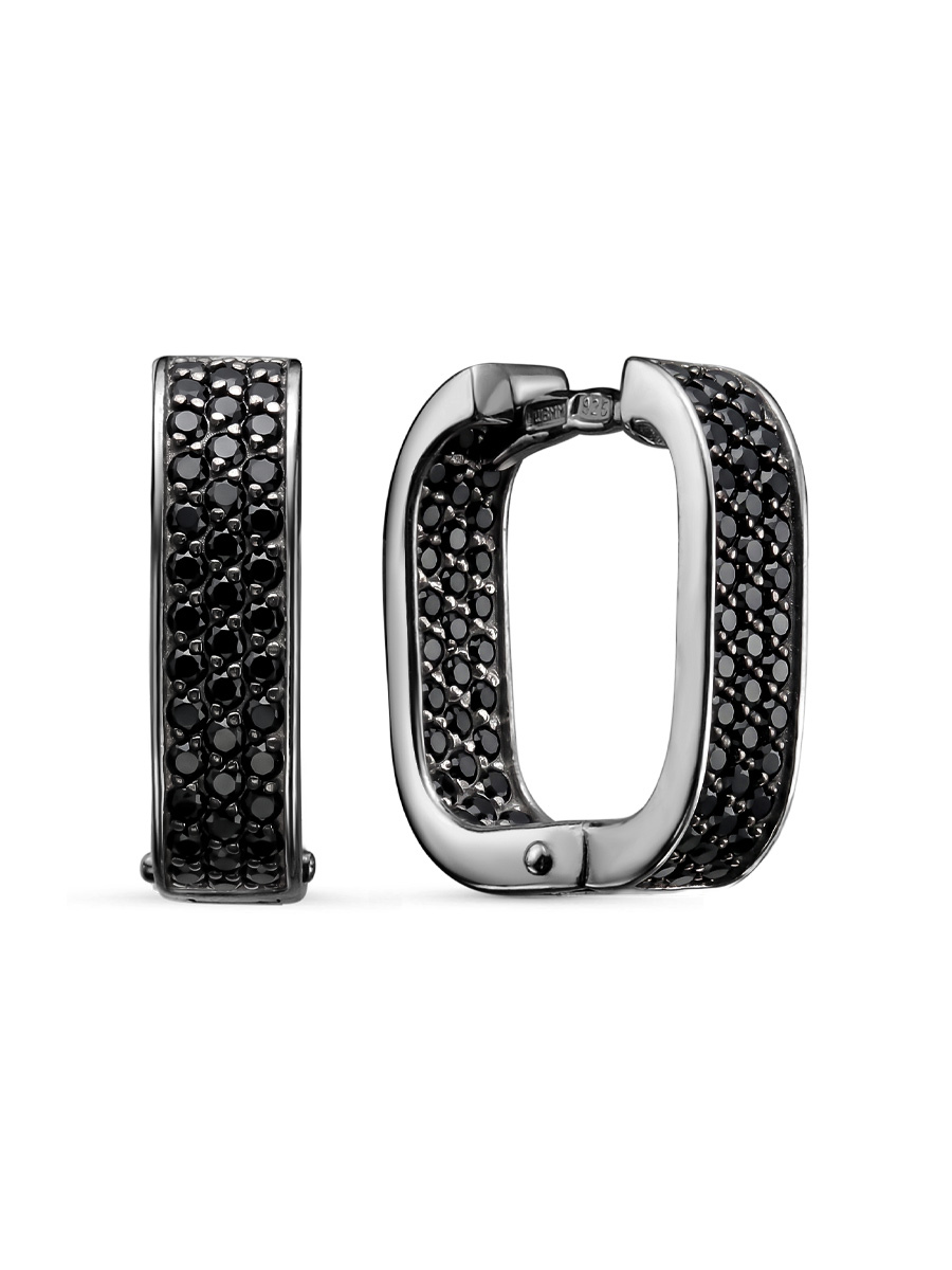 Серьги конго из серебра 925 со шпинелью
