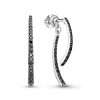 Серьги джекеты из серебра 925 со шпинелью