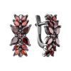 Серьги английский замок из серебра 925 с гранатом