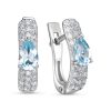 Серьги английский замок из серебра 925 с топазом