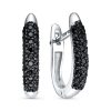 Серьги английский замок из серебра 925 со шпинелью
