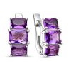 Серьги английский замок из серебра 925 с аметистом