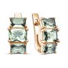 Серьги английский замок из серебра 925 с празиолит