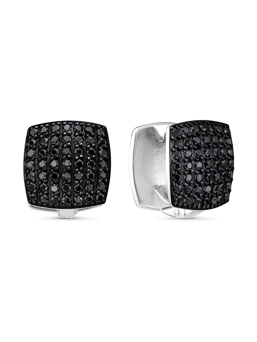 Серьги конго из серебра 925 со шпинелью