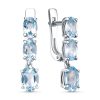 Серьги английский замок из серебра 925 с топазом