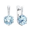 Серьги английский замок из серебра 925 с топазом, фианит