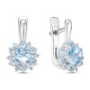 Серьги английский замок из серебра 925 с топазом