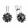 Серьги английский замок из серебра 925 со шпинелью