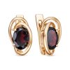 Серьги английский замок из серебра 925 с гранатом