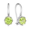 Серьги французский замок из серебра 925 с хризолитом