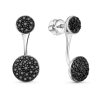 Серьги джекеты из серебра 925 со шпинелью