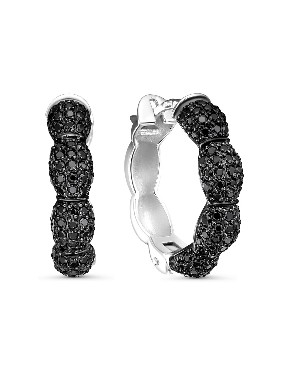 Серьги английский замок из серебра 925 со шпинелью