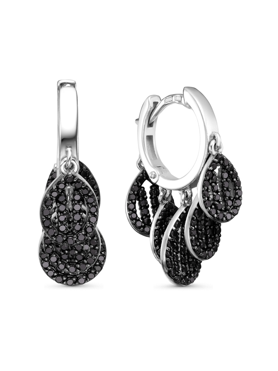 Серьги английский замок из серебра 925 со шпинелью
