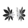 Серьги английский замок из серебра 925 с шпинелем, фианит