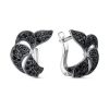 Серьги английский замок из серебра 925 с шпинелем, фианит