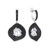 Серьги английский замок из серебра 925 с шпинелем, фианит