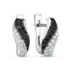 Серьги английский замок из серебра 925 с шпинелем, фианит