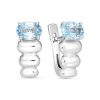 Серьги английский замок из серебра 925 с топазом
