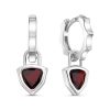 Серьги английский замок из серебра 925 с гранатом