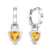 Серьги английский замок из серебра 925 с цитрином