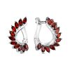 Серьги английский замок из серебра 925 с гранатом