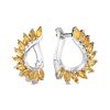 Серьги английский замок из серебра 925 с цитрином
