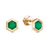Серьги пусеты из серебра 925 с агатом