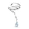 Серьга каффы из серебра 925 с топазом, фианит