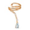 Серьга каффы из серебра 925 с топазом, фианит