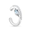 Серьга каффы из серебра 925 с топазом, фианит