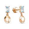 Серьги пусеты из серебра 925 с топазом