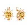 Серьги английский замок из серебра 925 с цитрином
