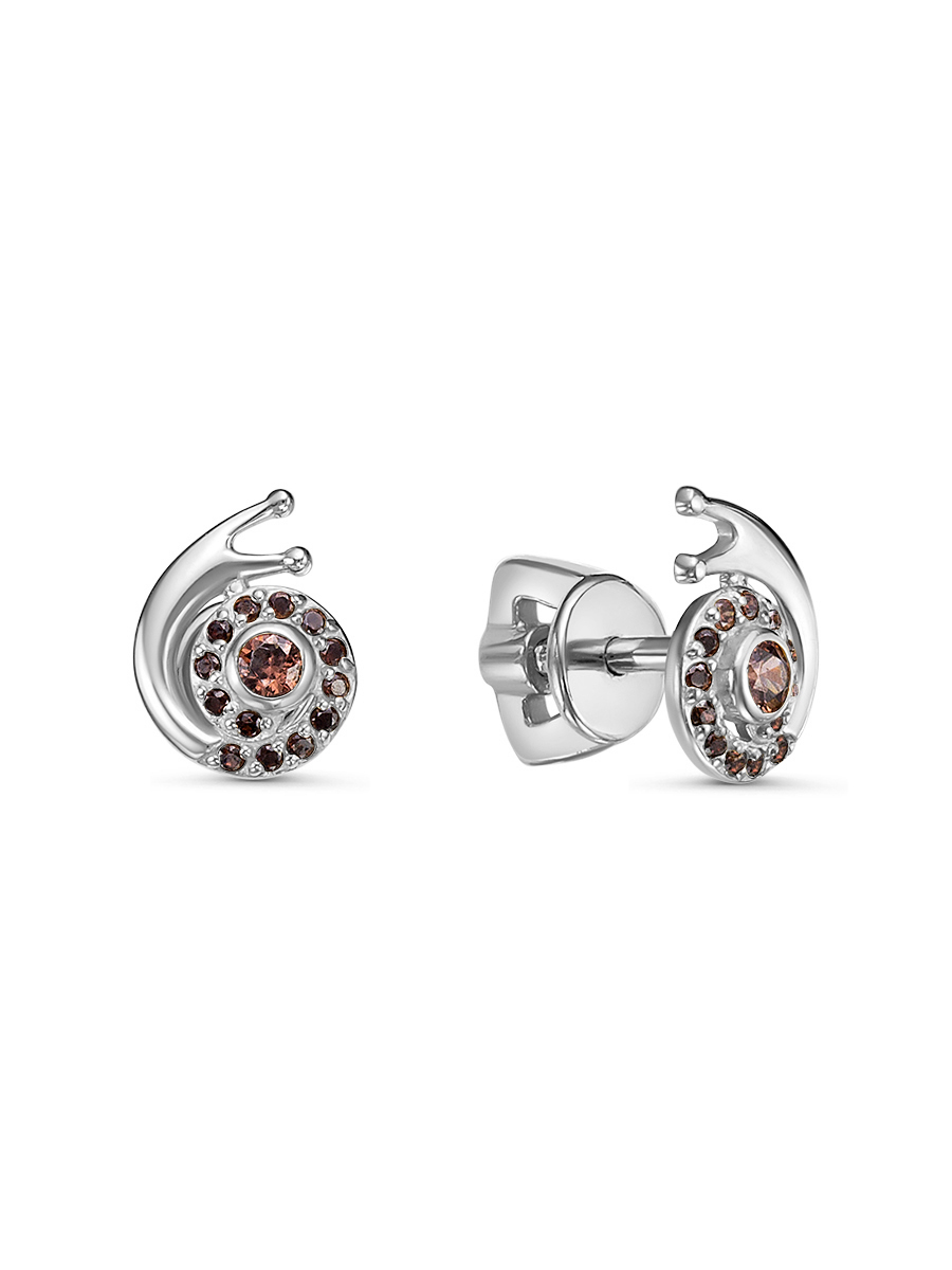 Серьги пусеты из серебра 925 с фианитом