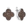 Серьги английский замок из серебра 925 с фианитом