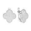 Серьги английский замок из серебра 925 с фианитом