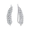 Серьги каффы из серебра 925 с фианитом