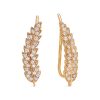 Серьги каффы из серебра 925 с фианитом
