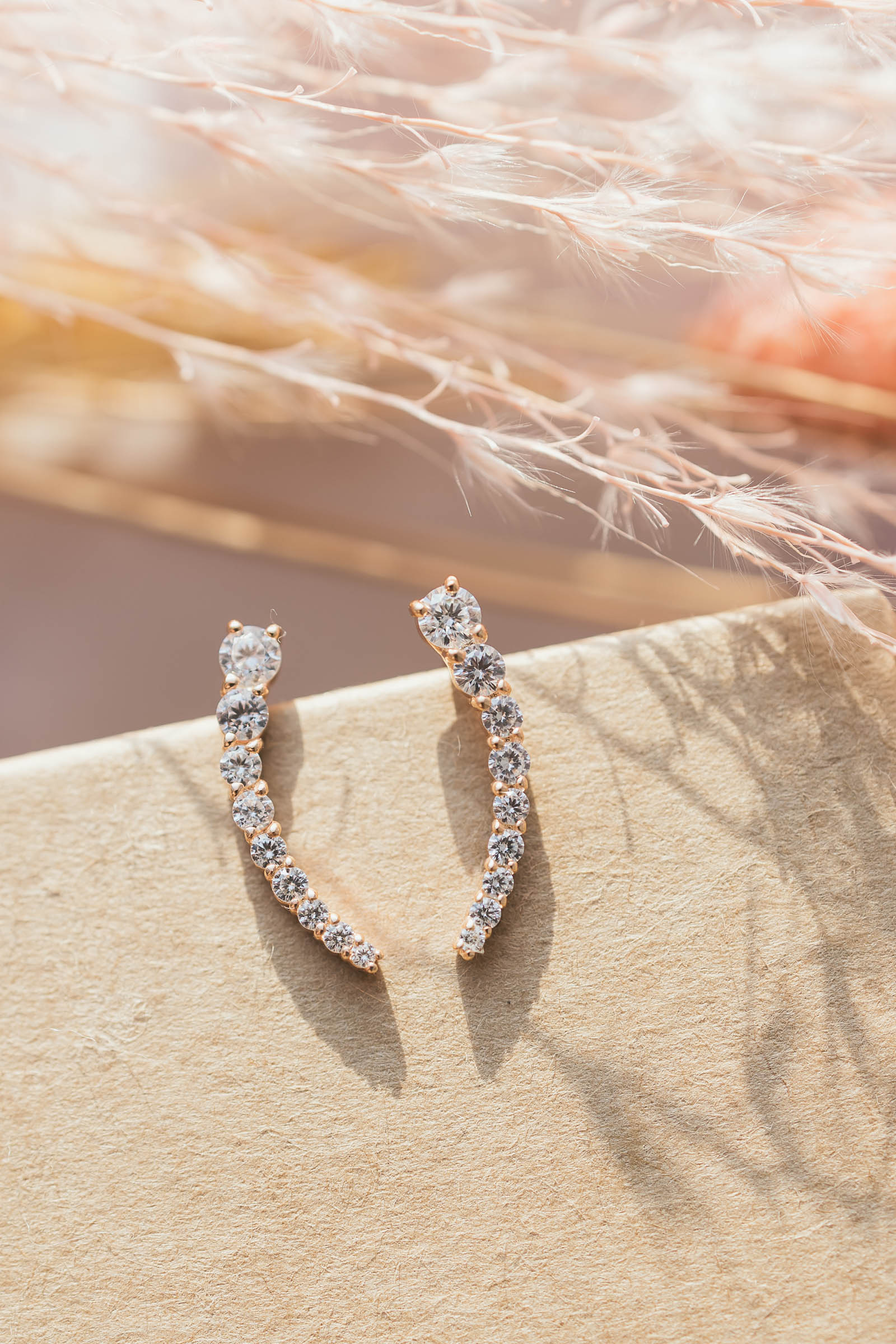 Серьги каффы из серебра 925 с фианитом