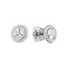 Серьги пусеты из серебра 925 с фианитом