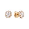 Серьги пусеты из серебра 925 с фианитом