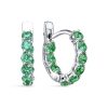 Серьги английский замок из серебра 925 с фианитом