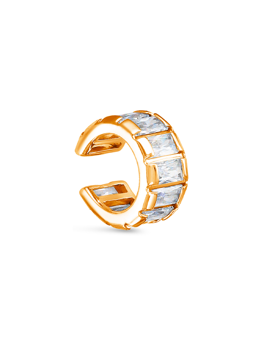 Серьги каффы из серебра 925 с фианитом
