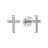 Серьги пусеты из серебра 925 с фианитом