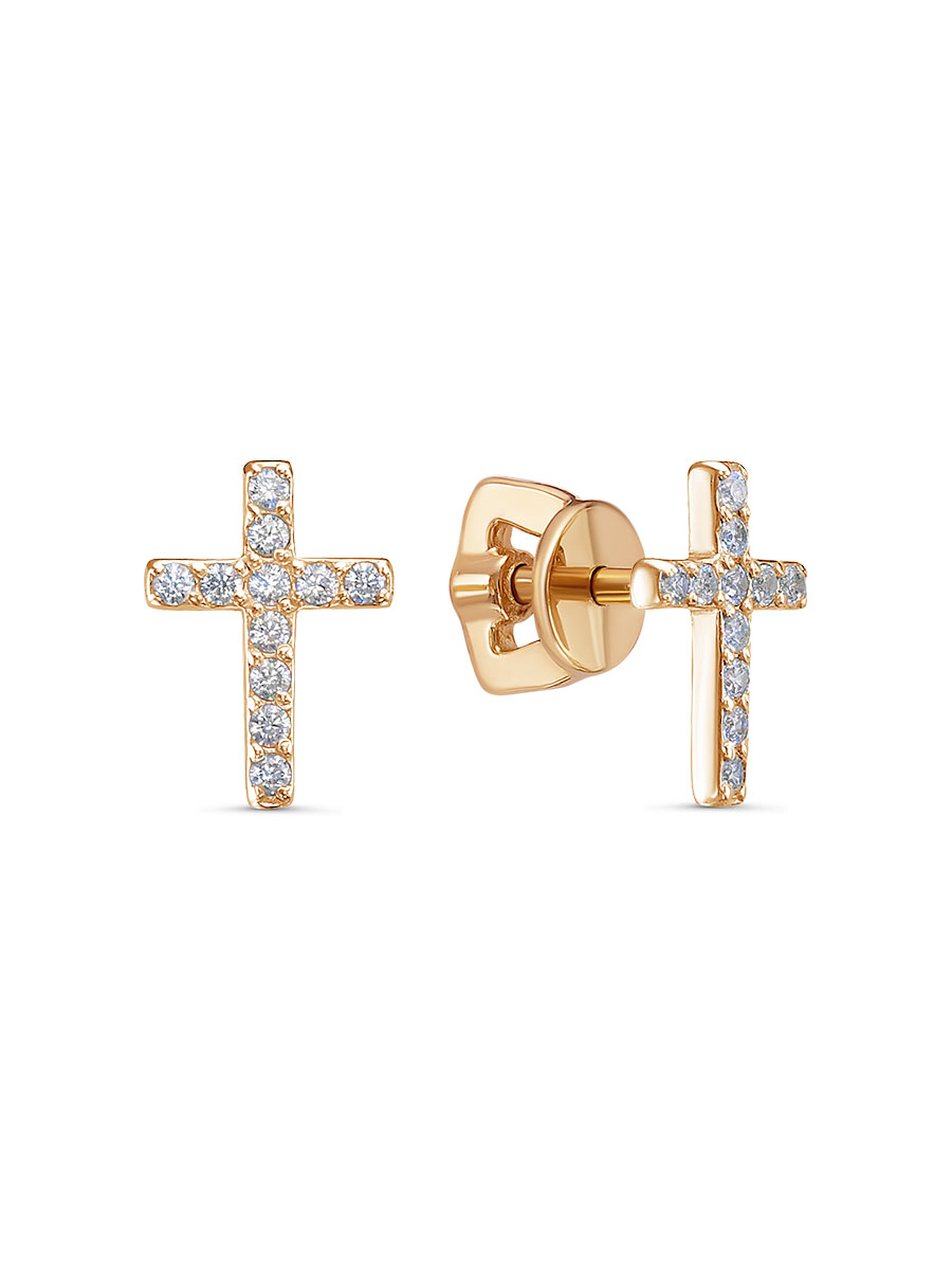 Серьги пусеты из серебра 925 с фианитом