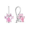 Серьги французский замок из серебра 925 с фианитом