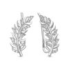 Серьги каффы из серебра 925 с фианитом