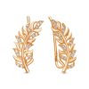 Серьги каффы из серебра 925 с фианитом