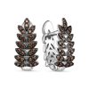 Серьги английский замок из серебра 925 с фианитом