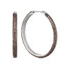 Серьги конго из серебра 925 с фианитом