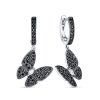 Серьги английский замок из серебра 925 с фианитом